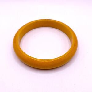 Vintage Bakelite Butterscotch Tone Bangle Bracelet Size 7